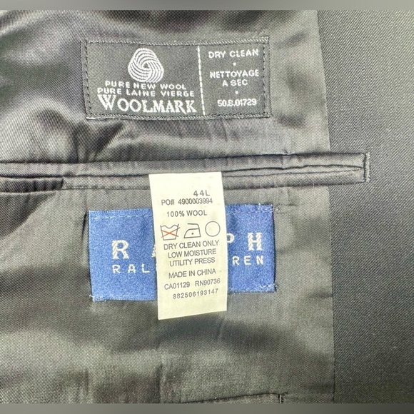 Ralph Ralph Lauren Blazer Jacket Men's 44L Black Classic Military Style Buttons - Picture 11 of 12